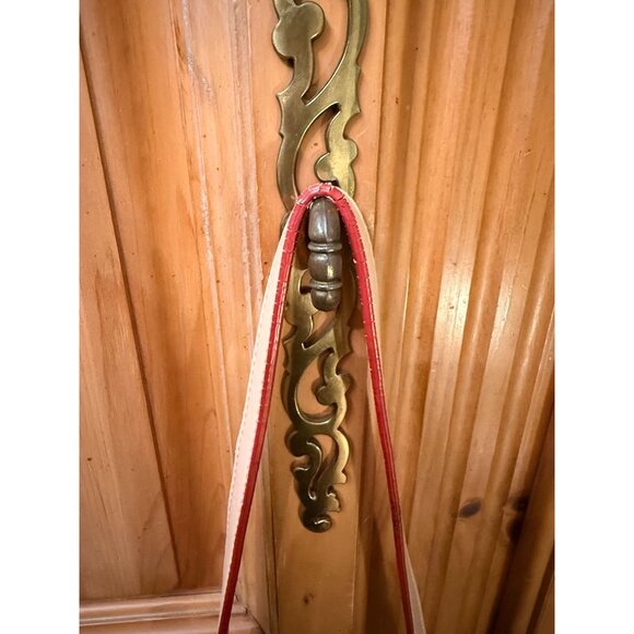 Tignanello Turquoise & Beige Pebbled Leather Convertible Bag w Front Pocket Adj - Picture 12 of 13